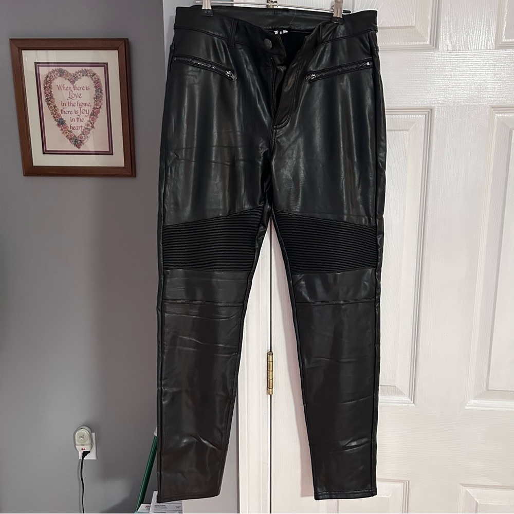 Black Faux Leather Pants